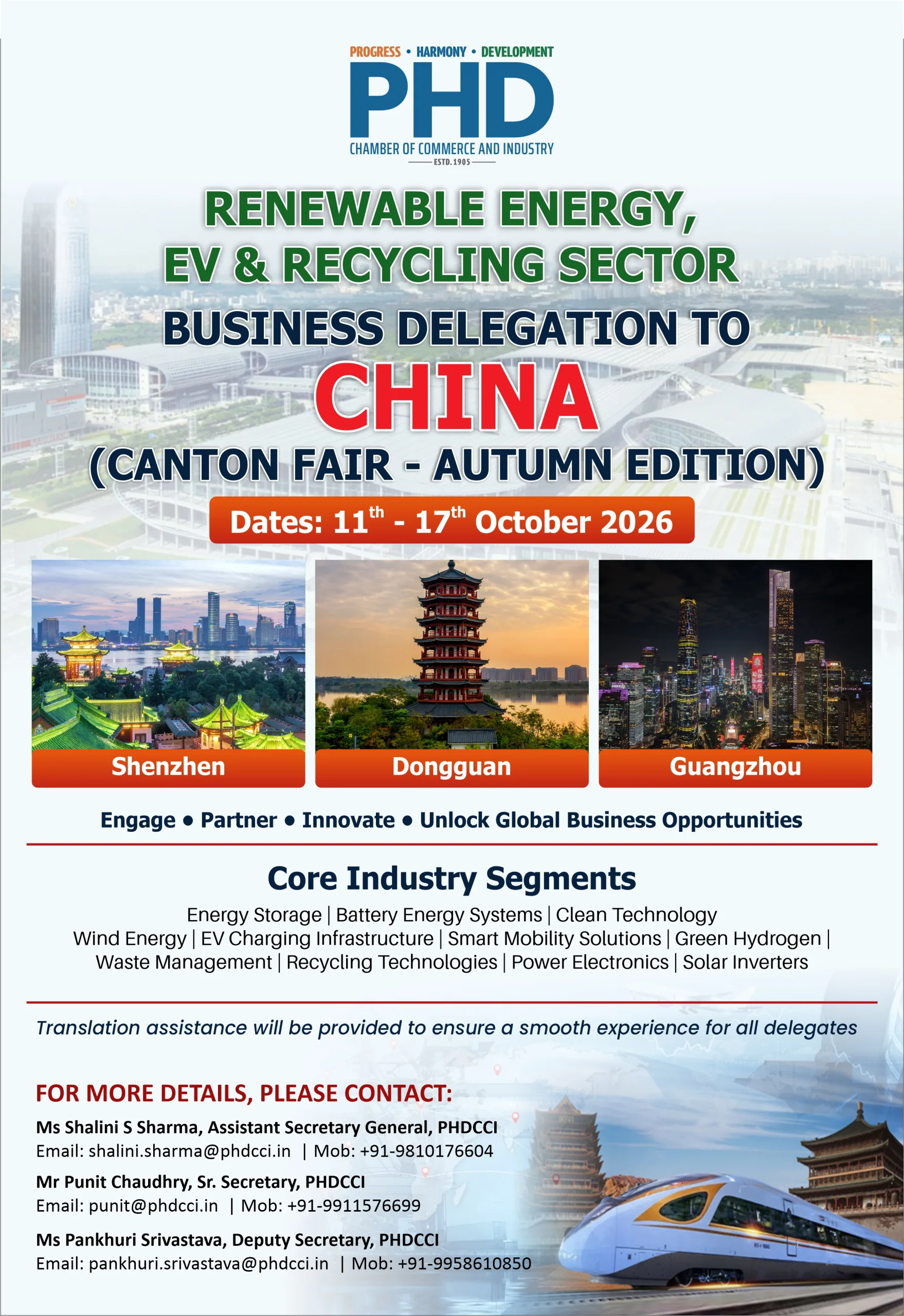 PHDCCI’s 2nd Renewable Energy & EV Sector Business Delegation to China