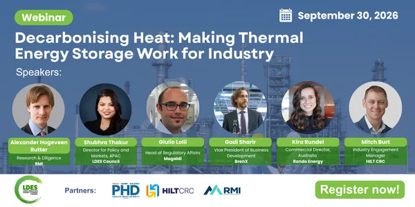Webinar on Decarbonising Heat: Making Thermal Energy Storage Work for Industry