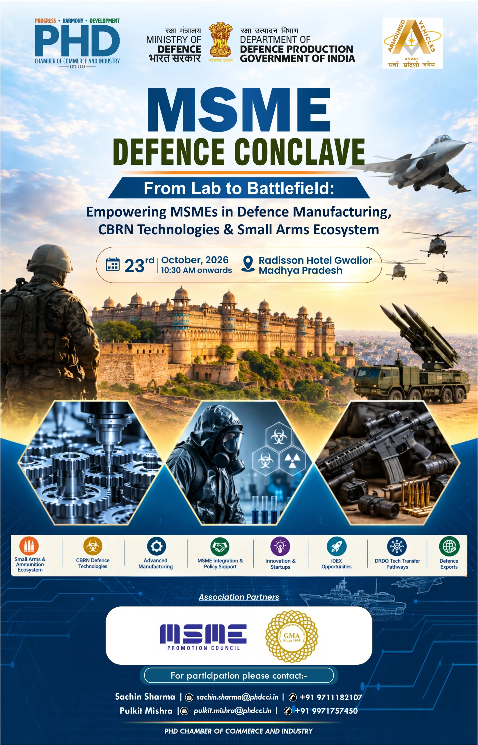 MSME Defence Conclave: “From Lab to Battlefield: Empowering MSMEs in Defence Manufacturing, CBRN Technologies & Small Arms Ecosystem”